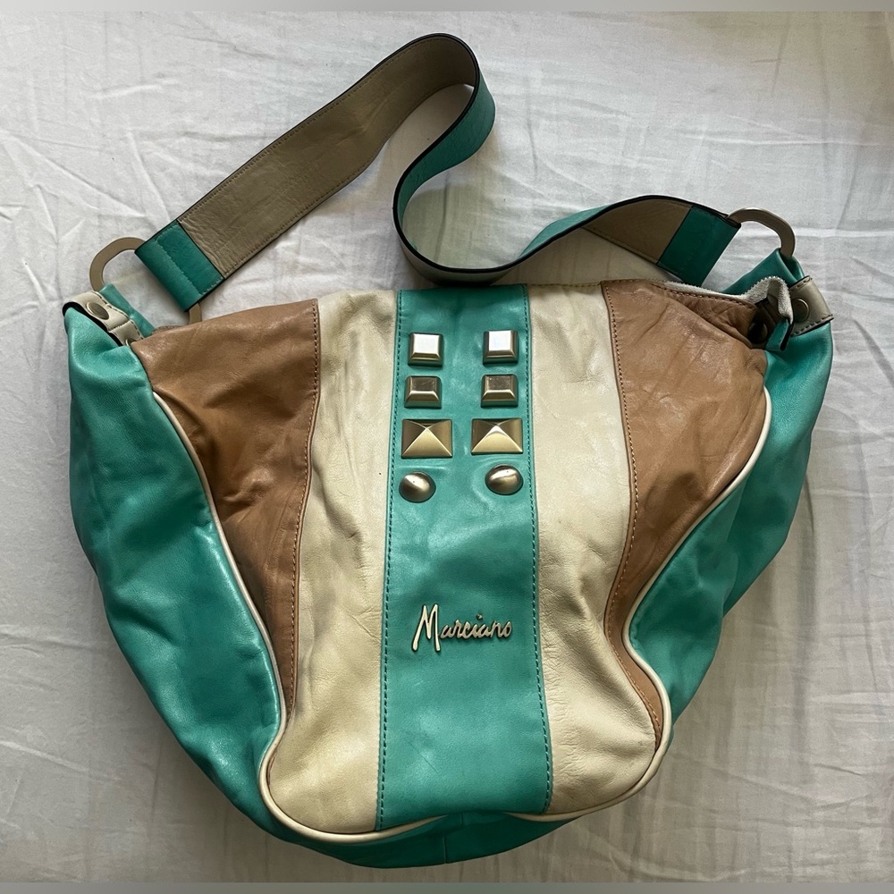 Marciano bag color: Cream and Teal